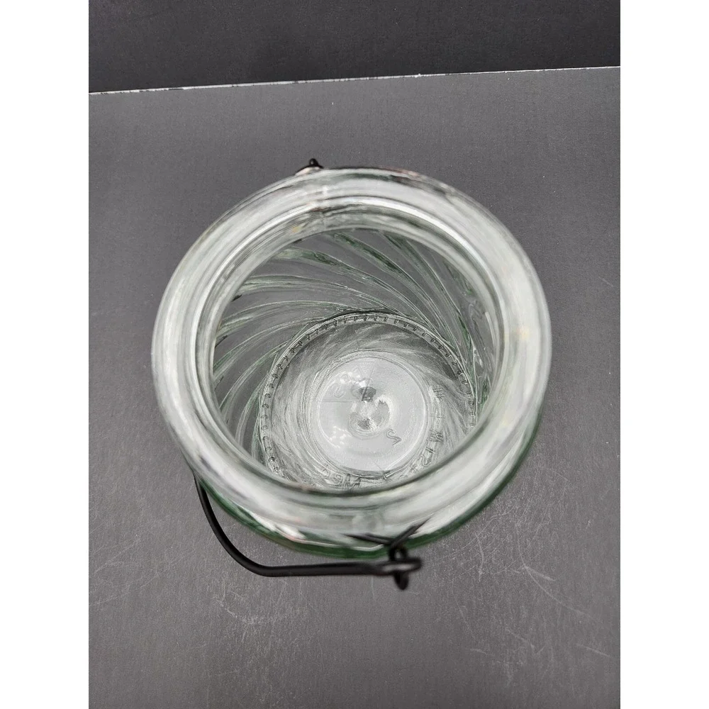VTG DPS Glass Jar With metal wire Handle Genuine And Crafted